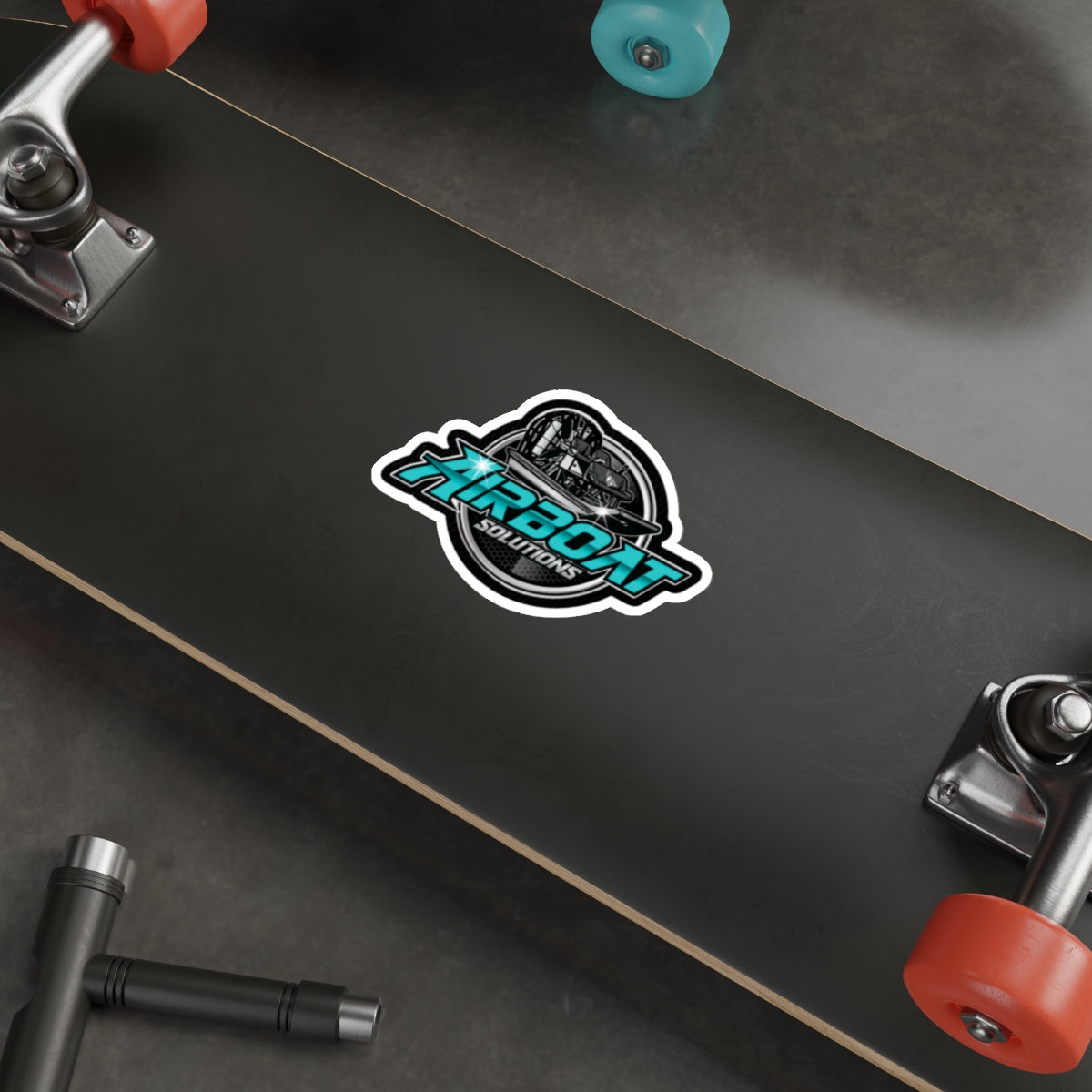 Airboat Solutions Die-Cut Stickers Teal LOGO