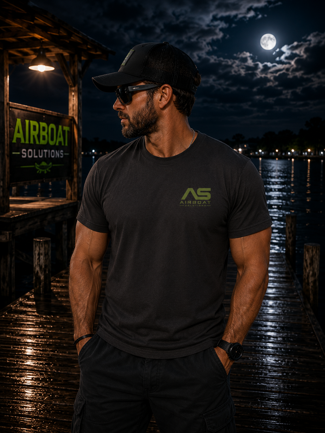 Airboat Solutions® Night Run Performance Tri-Blend T-Shirt