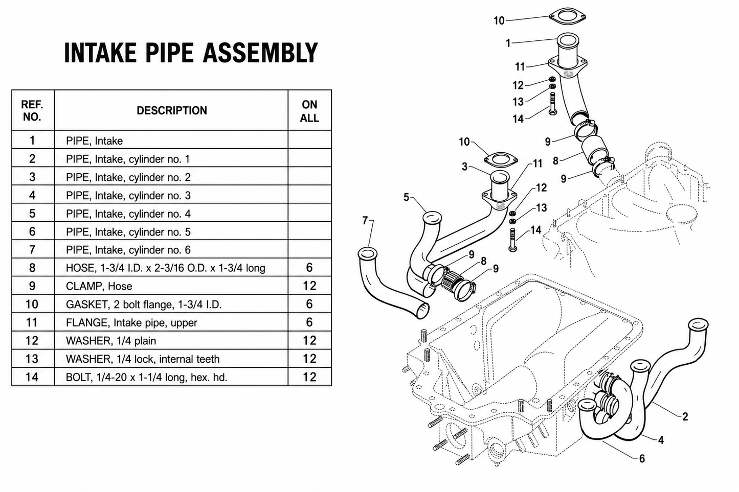 Lycoming 1.75" Intake Hose Coupling Kit | Fits IO-320, IO-360, IO-540, O-320, O-360, O-540 & More