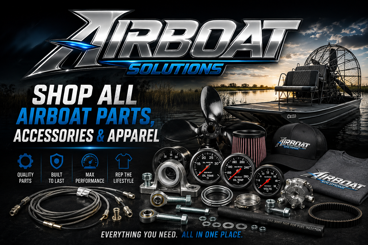 Shop All Airboat Parts, Accessories & Apparel | Airboat Solutions