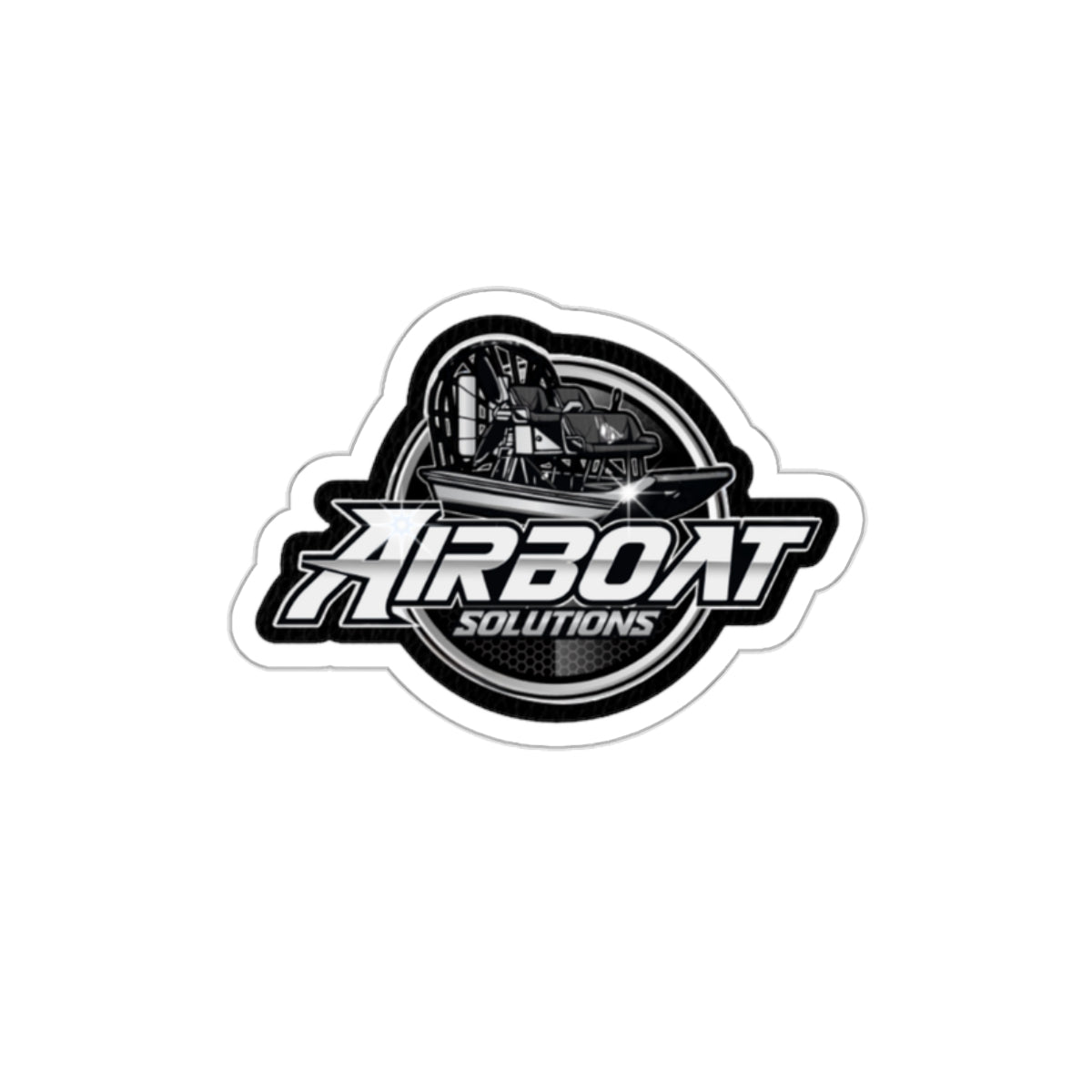 Airboat Solutions Die-Cut Stickers White LOGO
