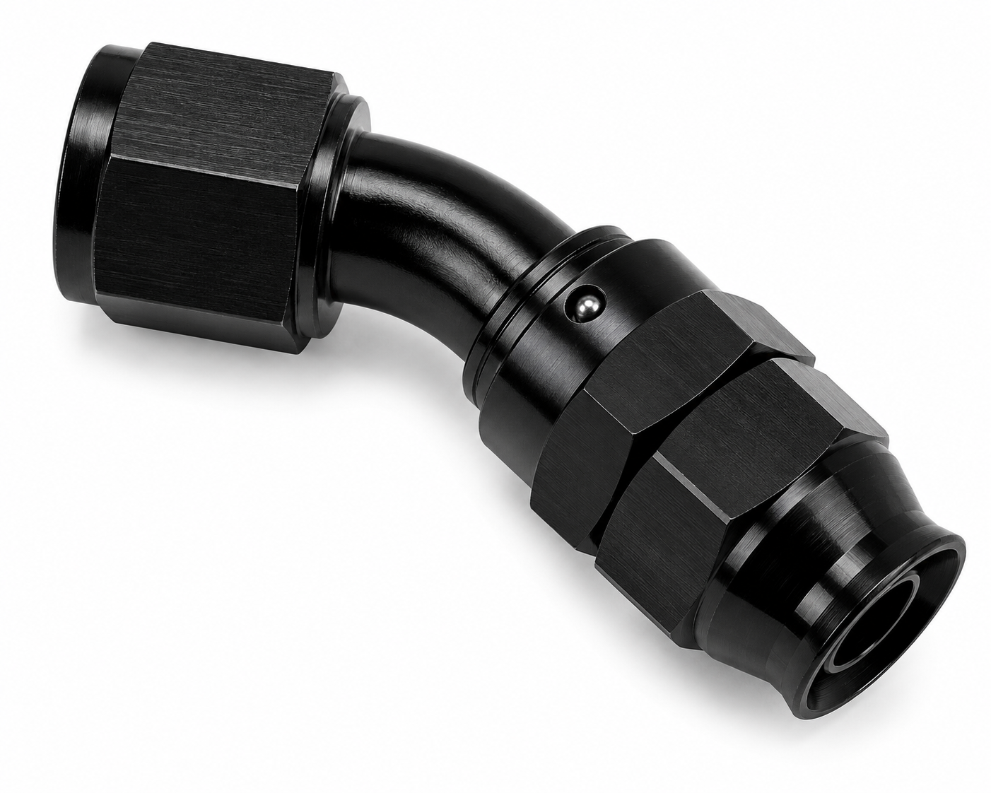 PTFE 45° Hose End | 12 AN Black AN Fitting