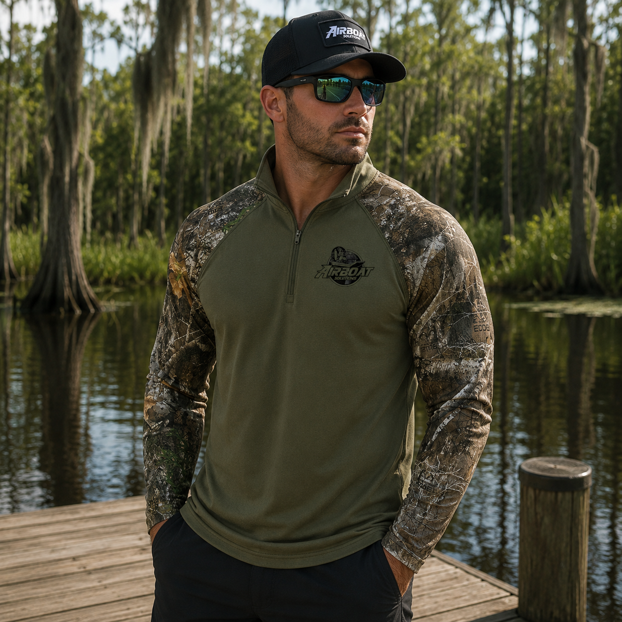 Airboat Solutions Realtree® Colorblock Performance 1/4-Zip