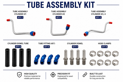 Lycoming 4-Cylinder Oil Drain Tube Kit | Complete Cylinder Oil Drain Kit | Airboat Solutions