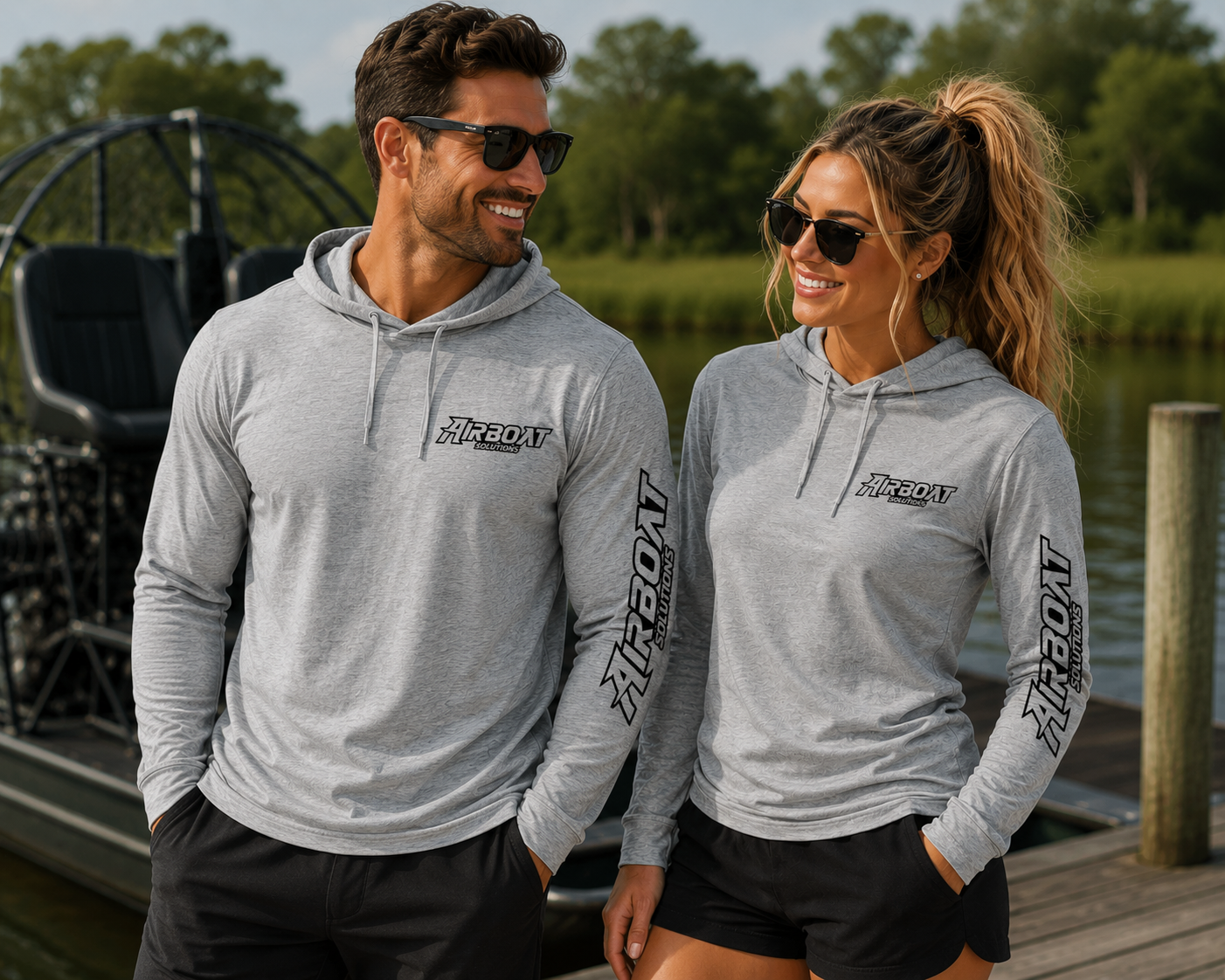 Airboat Solutions Tri-Blend Wicking Long Sleeve Hoodie