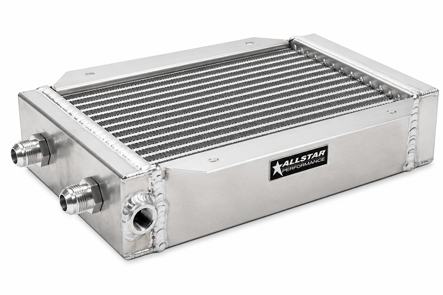 Aluminum Flange Mount Engine Oil Cooler | 1/2" NPT Temperature Sender Port | Airboat Applications