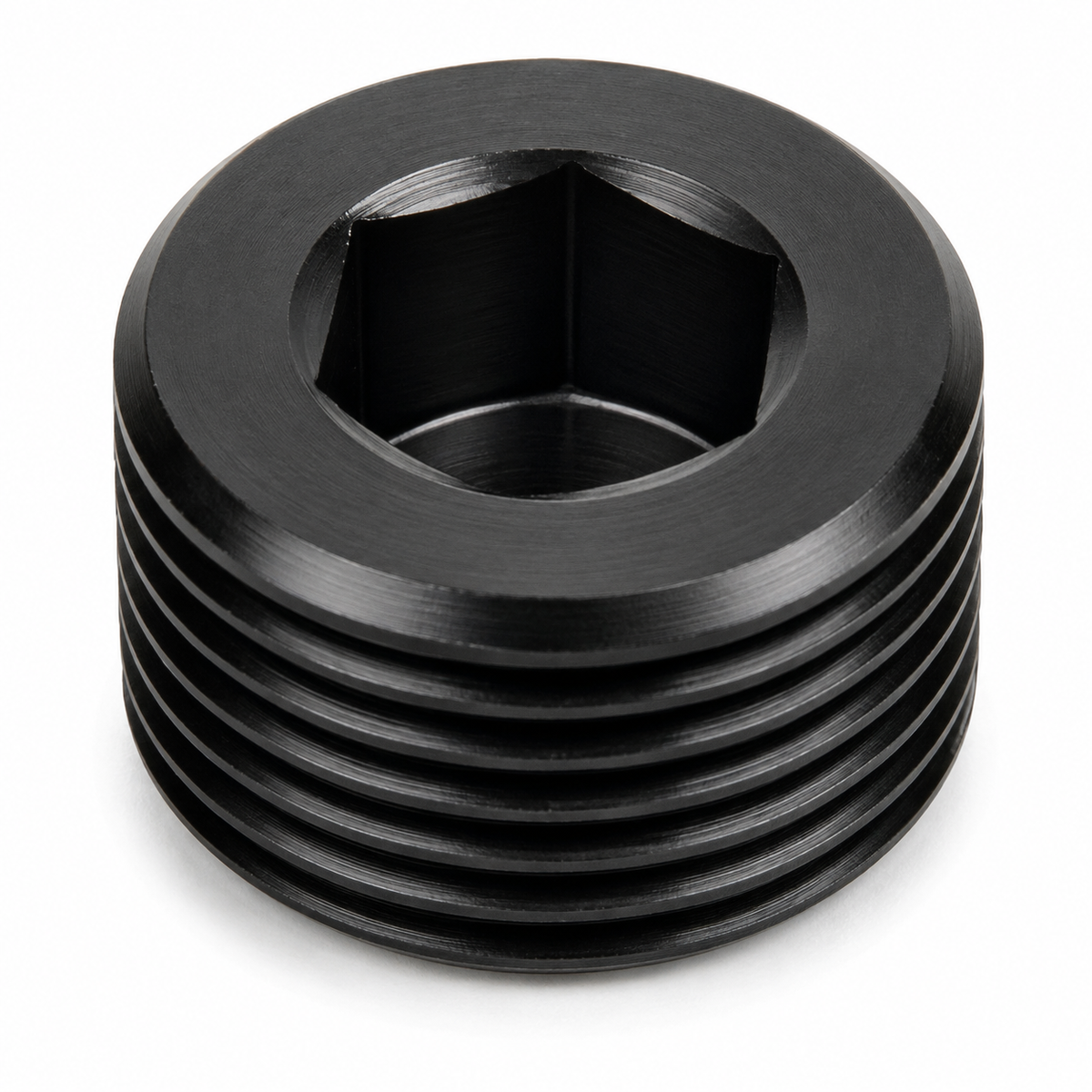Oil Cooler Aluminum 1/2" NPT Male Pipe Plug | Black | Internal Allen