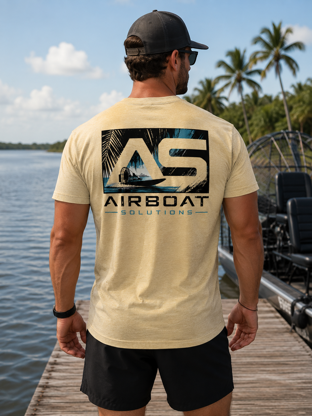 Airboat Solutions Premium Tri-Blend T-Shirt – Signature Airboat Design